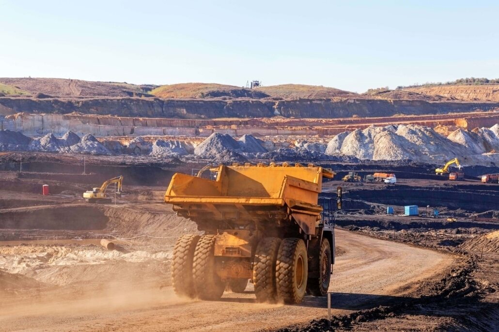 Mining truck at a mining site.