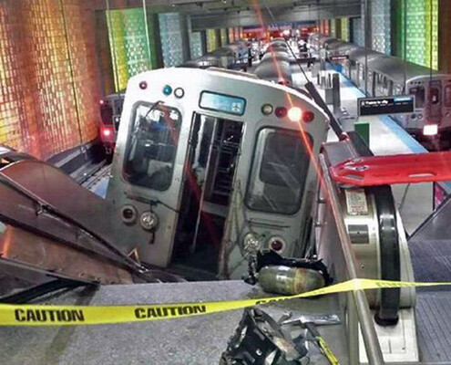Derailed train