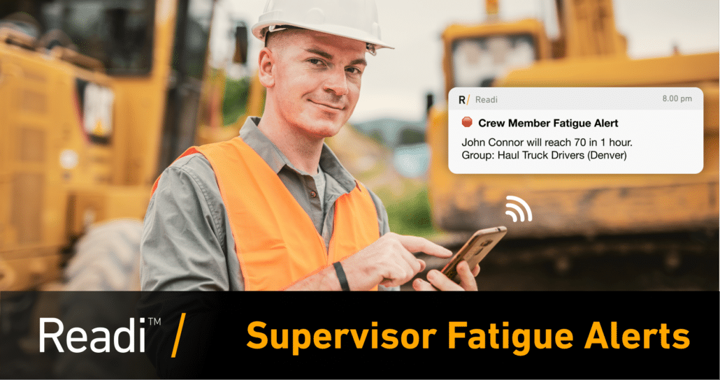 Supervisor usando Supervisor Fatigue Alerts en su dispositivo móvil